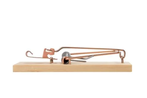 Mousetrap - Studio Macro Isolated on White Stock Photos