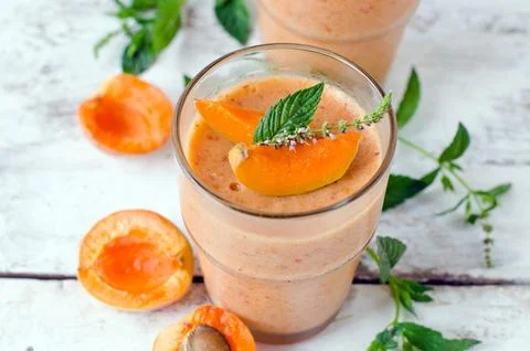 Mousse with apricots 写真素材