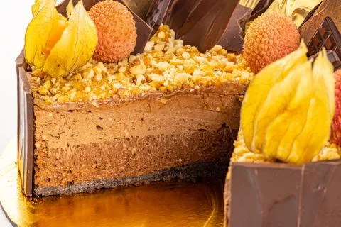 Mousse chocolate cake Stock Photos