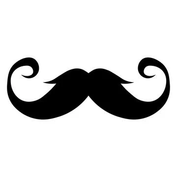 Moustache black vector icon on white background Stock Illustration