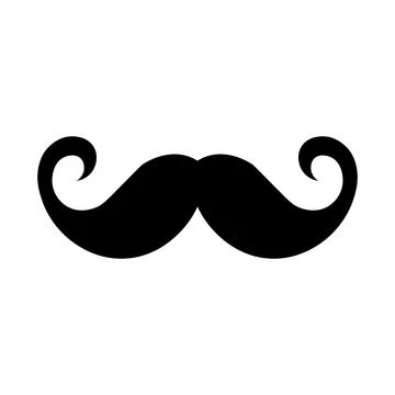 Moustache black vector icon on white background Stock Illustration