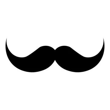 Moustache black vector icon on white background Stock Illustration