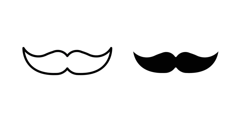 Moustache icon design. Simple Vector illustrations.. Stock Illustration