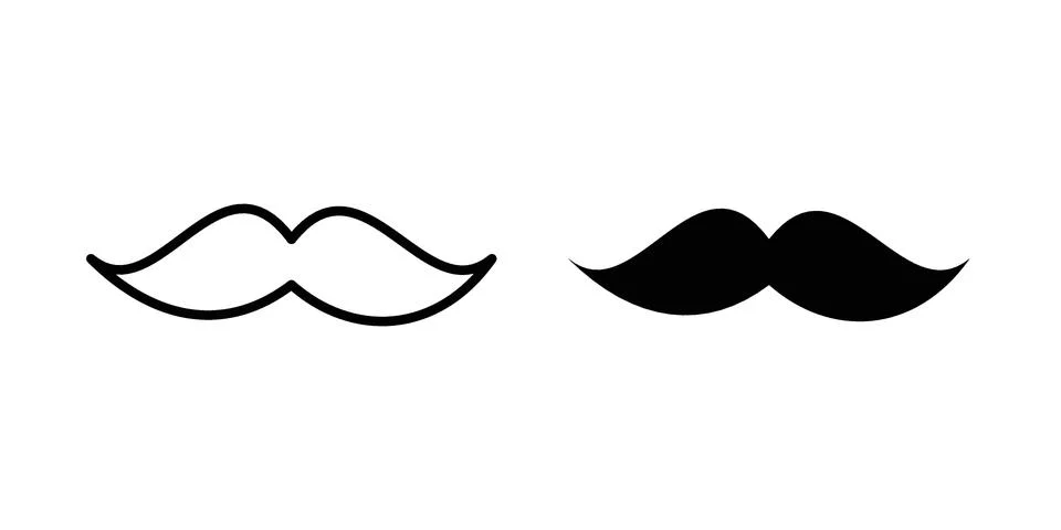 Moustache icon set, collection of vector icons Stock Illustration