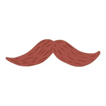Moustache isolated on white background. Abstract symbol in doodle. Stock Illustration