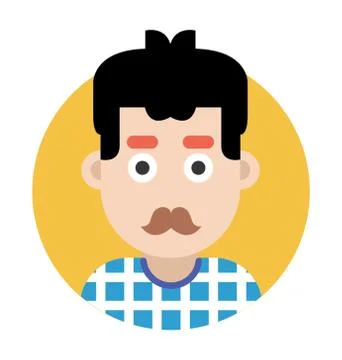 Moustache Man Avatar Stock Illustration