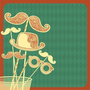 Moustache party background.vector illustration Stock Illustration