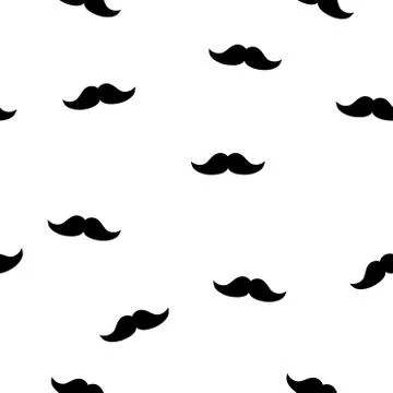 Moustache seamless pattern vector. Random icon isolated on white background Stock Illustration