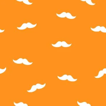 Moustache seamless pattern vector. Random icon isolated on white background Stock Illustration