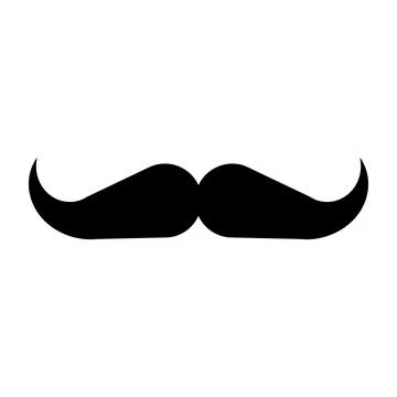Moustache silhouette icon. Dandy. Uncle. Vector. Stock Illustration