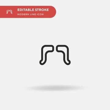 Moustache Simple vector icon. Illustration symbol design template for web mob Illustrazione stock