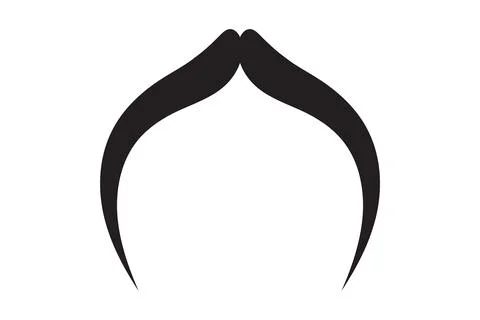 Moustache vector icon. Black retro style mustache. Shave barber vintage man f Illustrazione stock