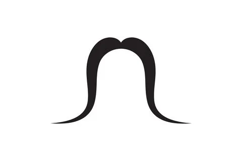 Moustache vector icon. Black retro style mustache. Shave barber vintage man f Stock Illustration