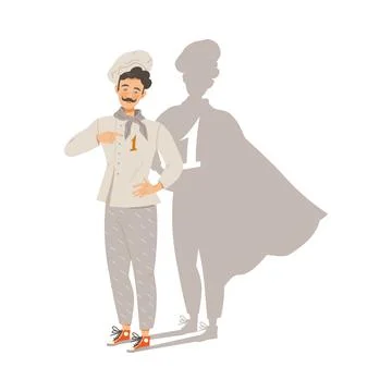 Moustached Man Character as Super Chef and Top-ranked Gastronomy Master Vector Stock Illustration