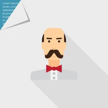 Moustached man  portrait Stock Illustration