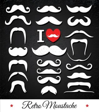 Moustaches set Stock Illustration