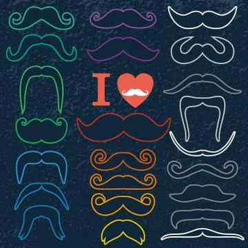 Moustaches set Stock Illustration