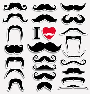 Moustaches set Stock Illustration