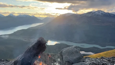 Moutain Dinner at Sunset Stock Footage 251584452