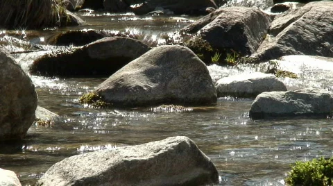 Moutain' river with sun Stock Footage 114014