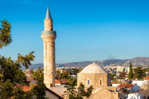Moutallos mosque in Pafos, Cyprus on sunny day Stock Photos