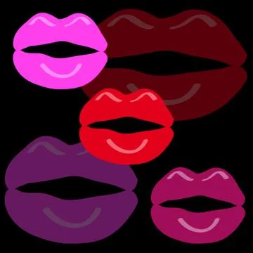 Mouth on black background Stock Illustration