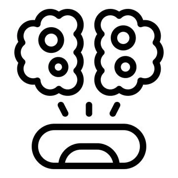 Mouth breathing icon representing open mouth breathing during sleep Stock Illustration