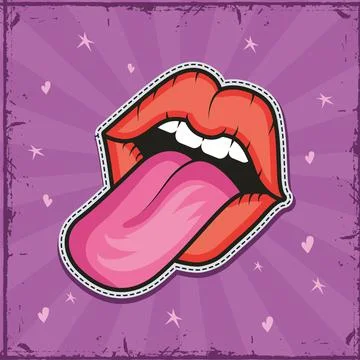 Mouth crazy patch 스톡 일러스트