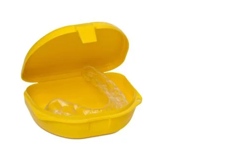 Mouth guard in its container Stock Photos