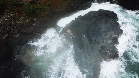 "Mouth of Hell" black rocks site Stock Footage 87089691