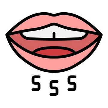 Mouth letters icon vector flat Illustration