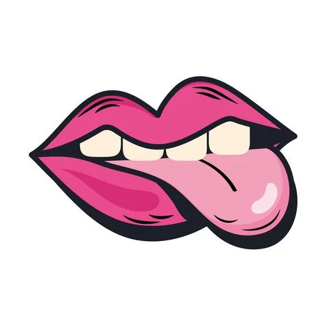 Mouth nineties patch Stock Illustration