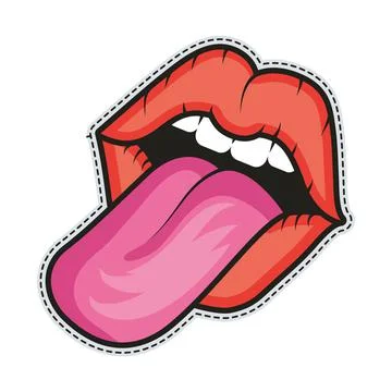 Mouth patch retro style Stock Illustration