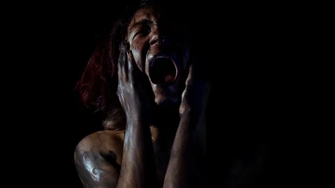 Mouth Pause Scream Stock Footage 123271539