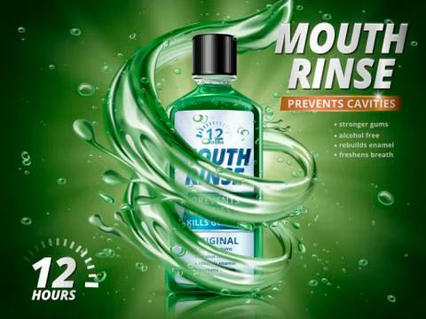 Mouth rinse ads Stock Illustration