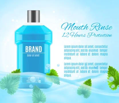 Mouth rinse ads Stock Illustration