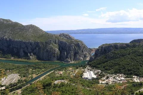 The mouth of the river Cetina Stock Photos