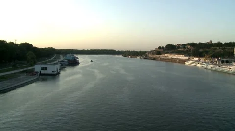 Mouth of the river during the sunset Stock Footage 8576908