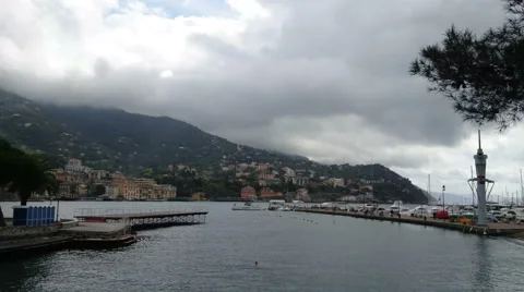 Mouth of the river in Rapallo Stock Footage 63364986