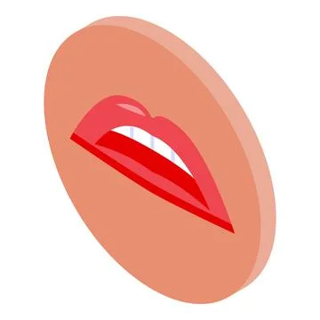 Mouth speech icon isometric vector. Articulation sound Stock Illustration
