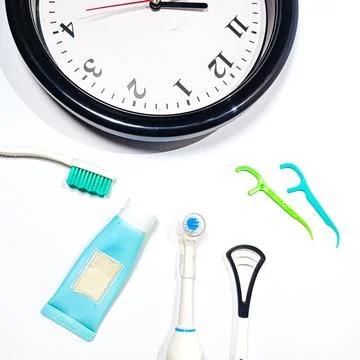 Mouthcare routine tools Stock Photos