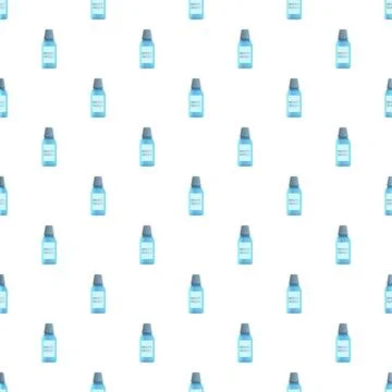 Mouthwash bottle pattern on white background for oral care Illustrazione stock
