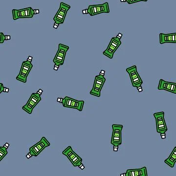 Mouthwash hygiene vector seamless pattern Stock Illustration