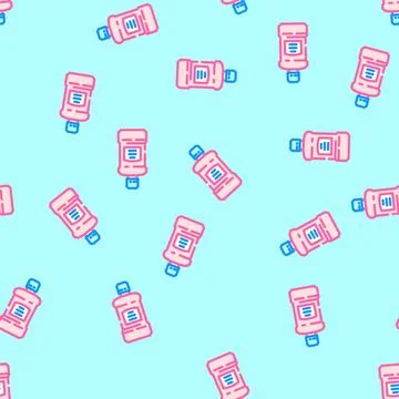 Mouthwash hygiene vector seamless pattern Stock Illustration