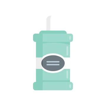 Mouthwash product icon flat vector. Mouth care liquid イラスト素材