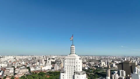 [MOV] From the Farol Santander Against a Deep Blue Sky Stock Footage 344718820