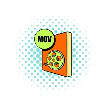 MOV file icon in comics style Stock-Illustration