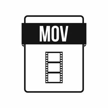 MOV file icon, simple style Stock Illustration
