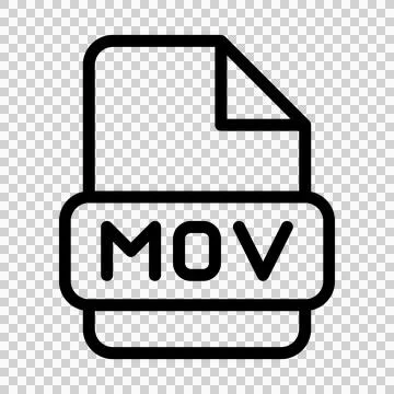 Mov File Icon. Type Files Sign outline symbol Design, Icons Format Type Data.  Stockillustratie