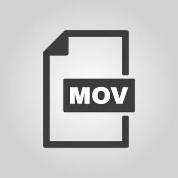 The MOV icon. Video file format symbol. Flat Stock Illustration